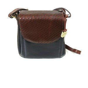 Vintage Brahmin Crossbody Saddle Bag Black